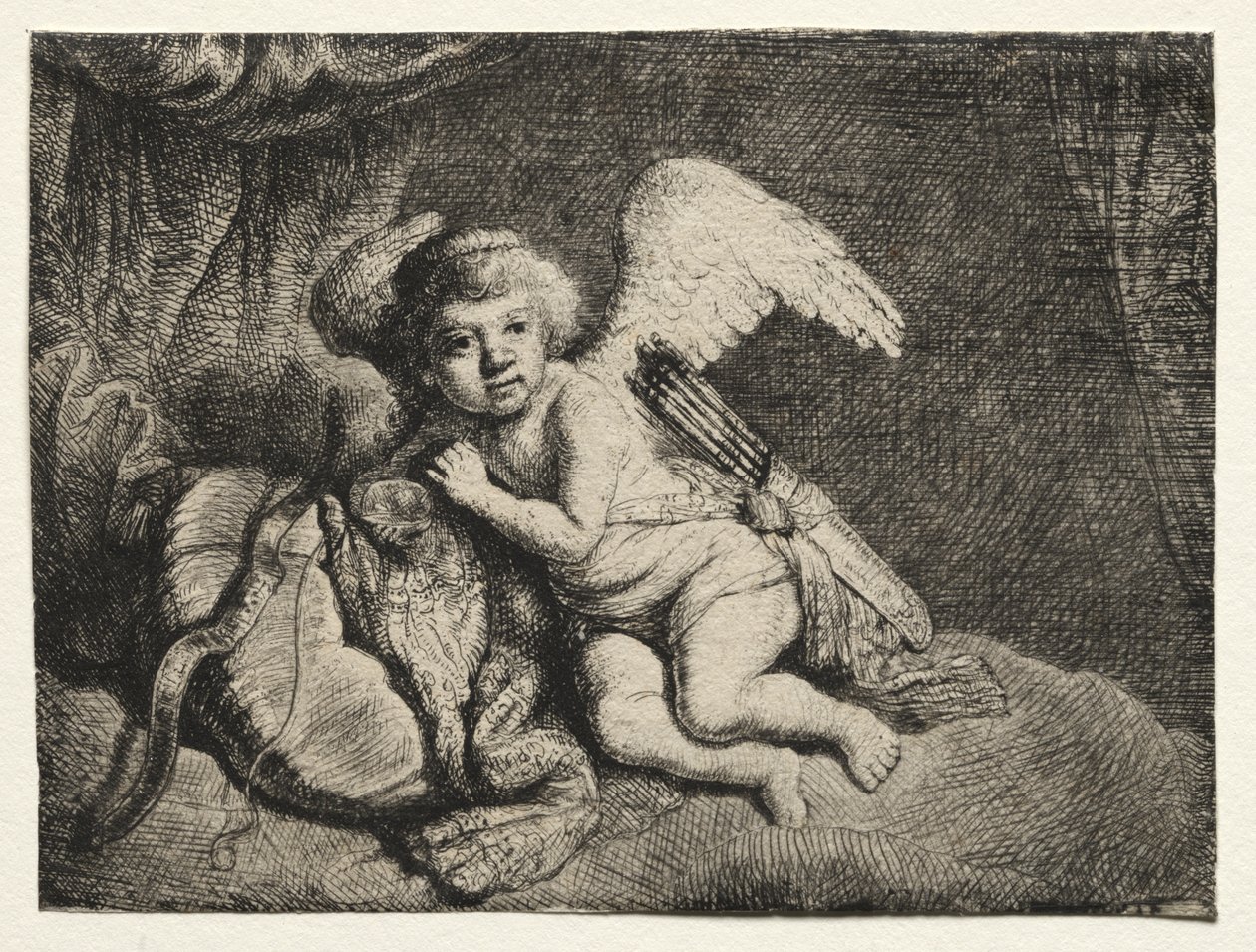 Ámor pihen alkotó: after Rembrandt van Rijn