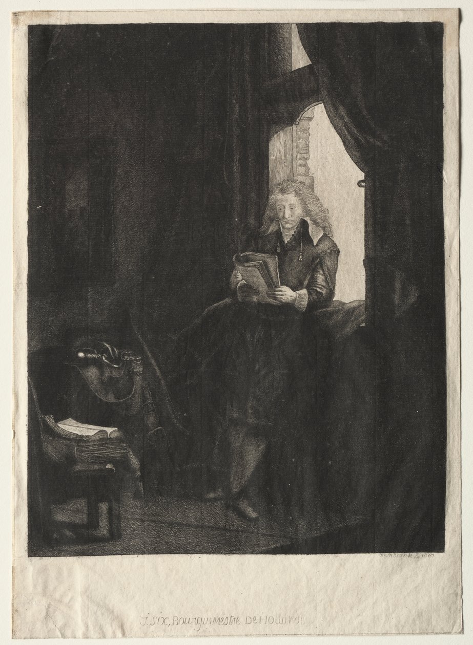 Jan Six portréja alkotó: after Rembrandt van Rijn