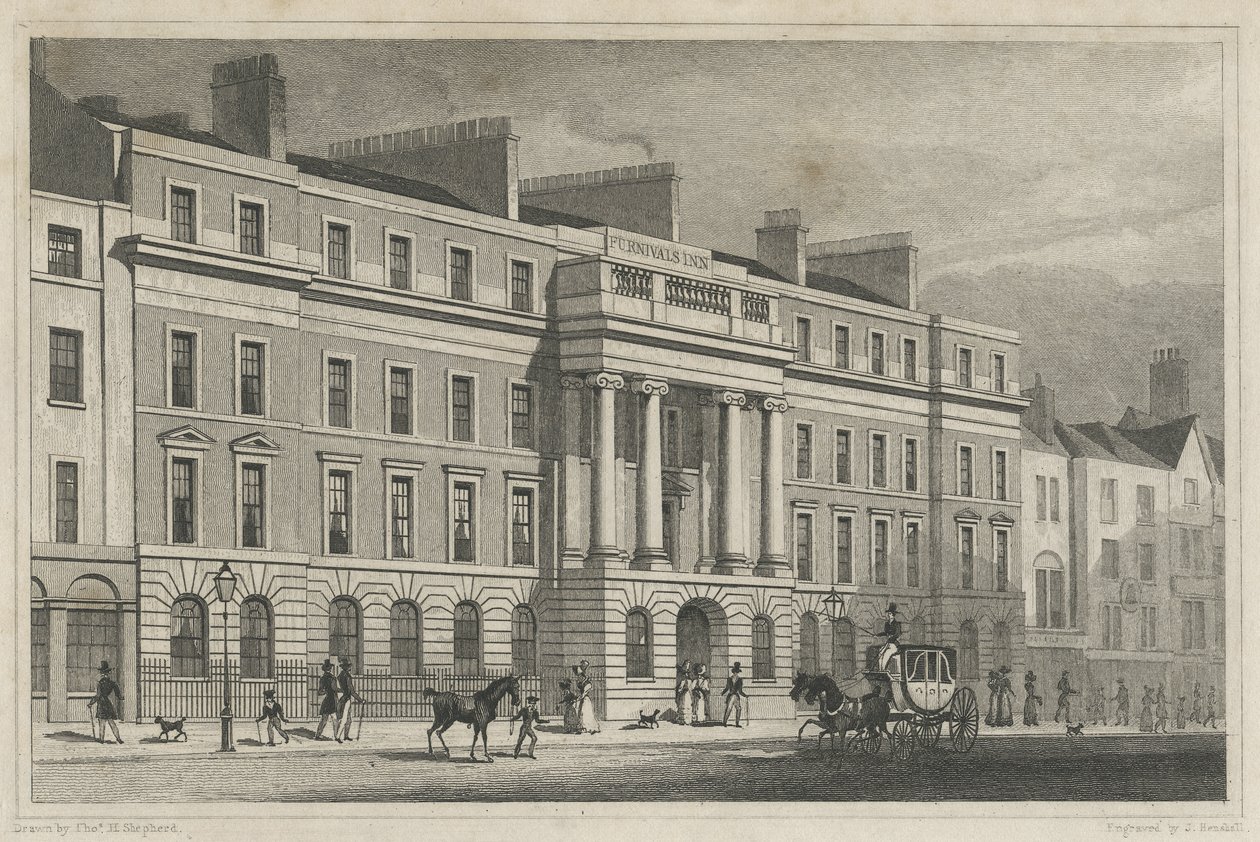 Furnivals Inn Holborn, 1825 alkotó: Thomas Hosmer after Shepherd
