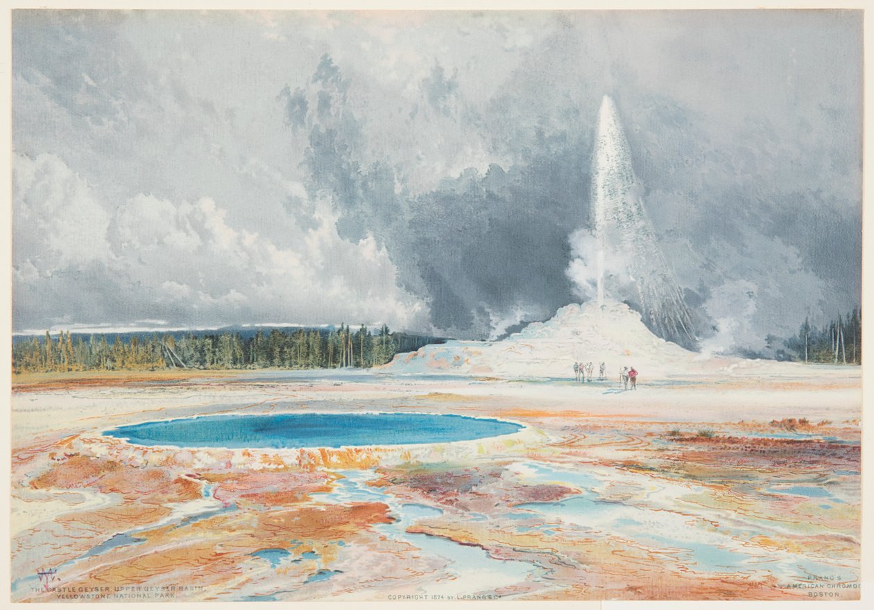 Castle Gejzír, Felső Gejzír medence, Yellowstone Nemzeti Park alkotó: after Thomas Moran