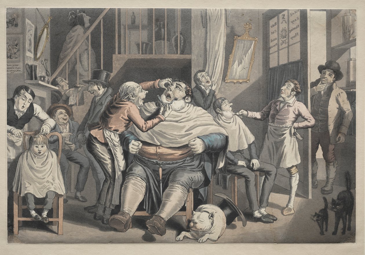 Fodrászat alkotó: after Thomas Rowlandson