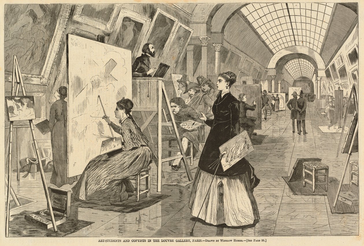 Művészeti hallgatók és másolók a párizsi Louvre Galériában alkotó: after Winslow Homer