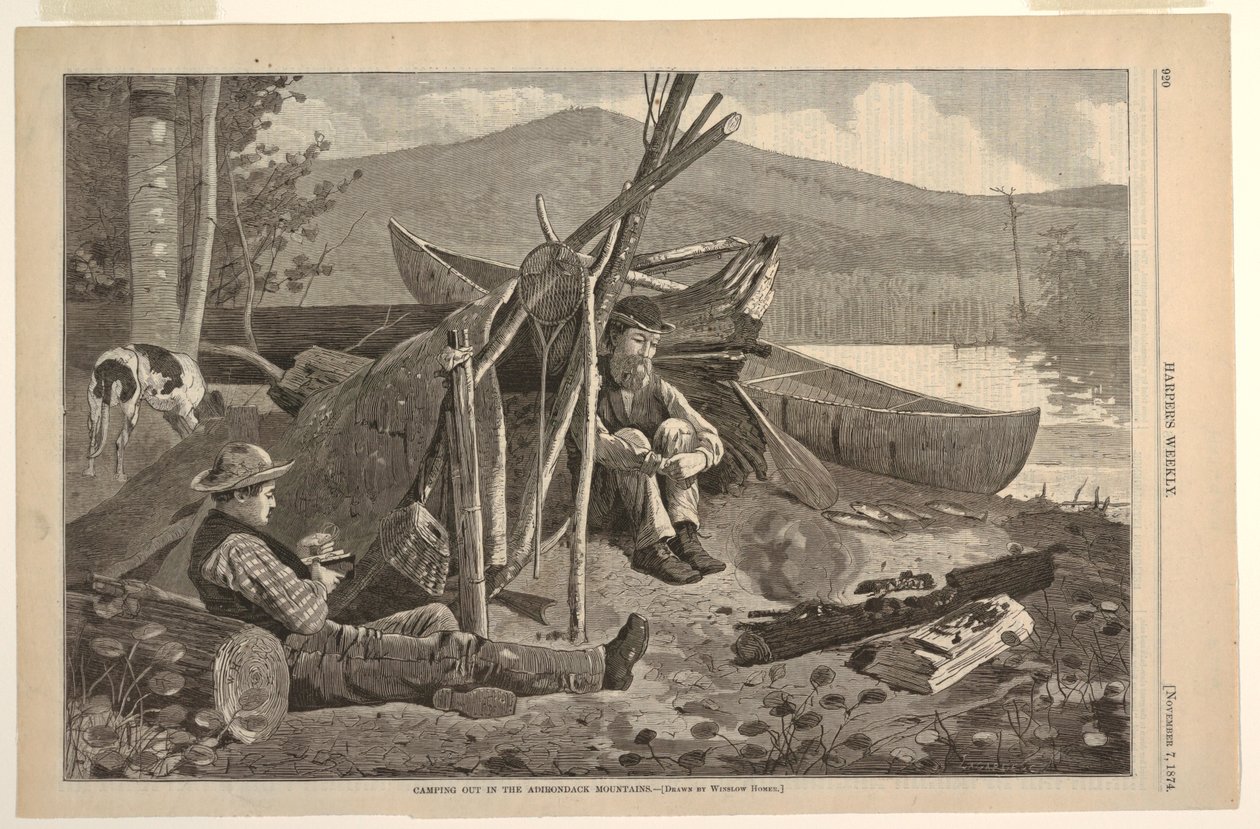 Kempingezés az Adirondack-hegységben alkotó: after Winslow Homer