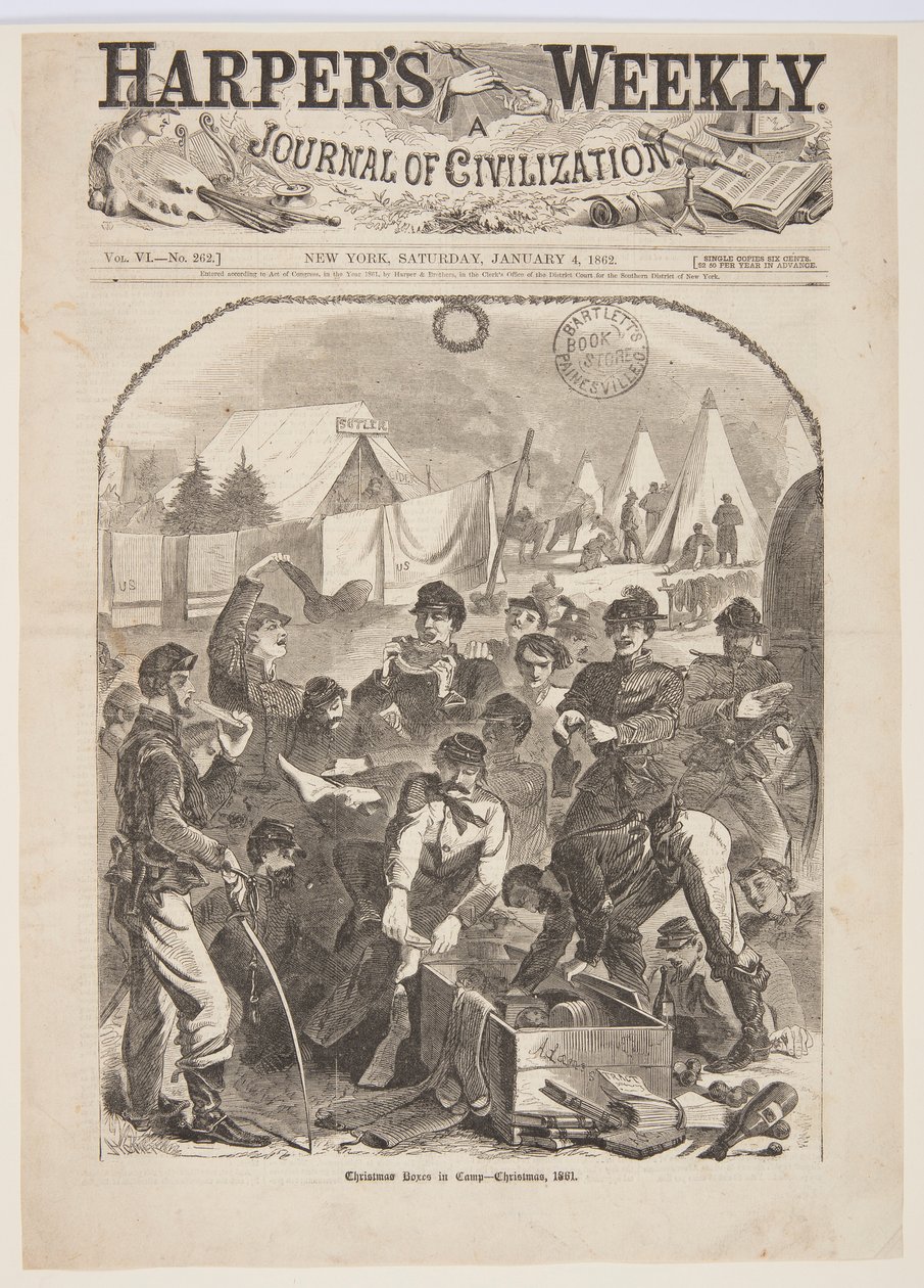 Karácsonyi dobozok a táborban – Karácsony, 1861 alkotó: after Winslow Homer