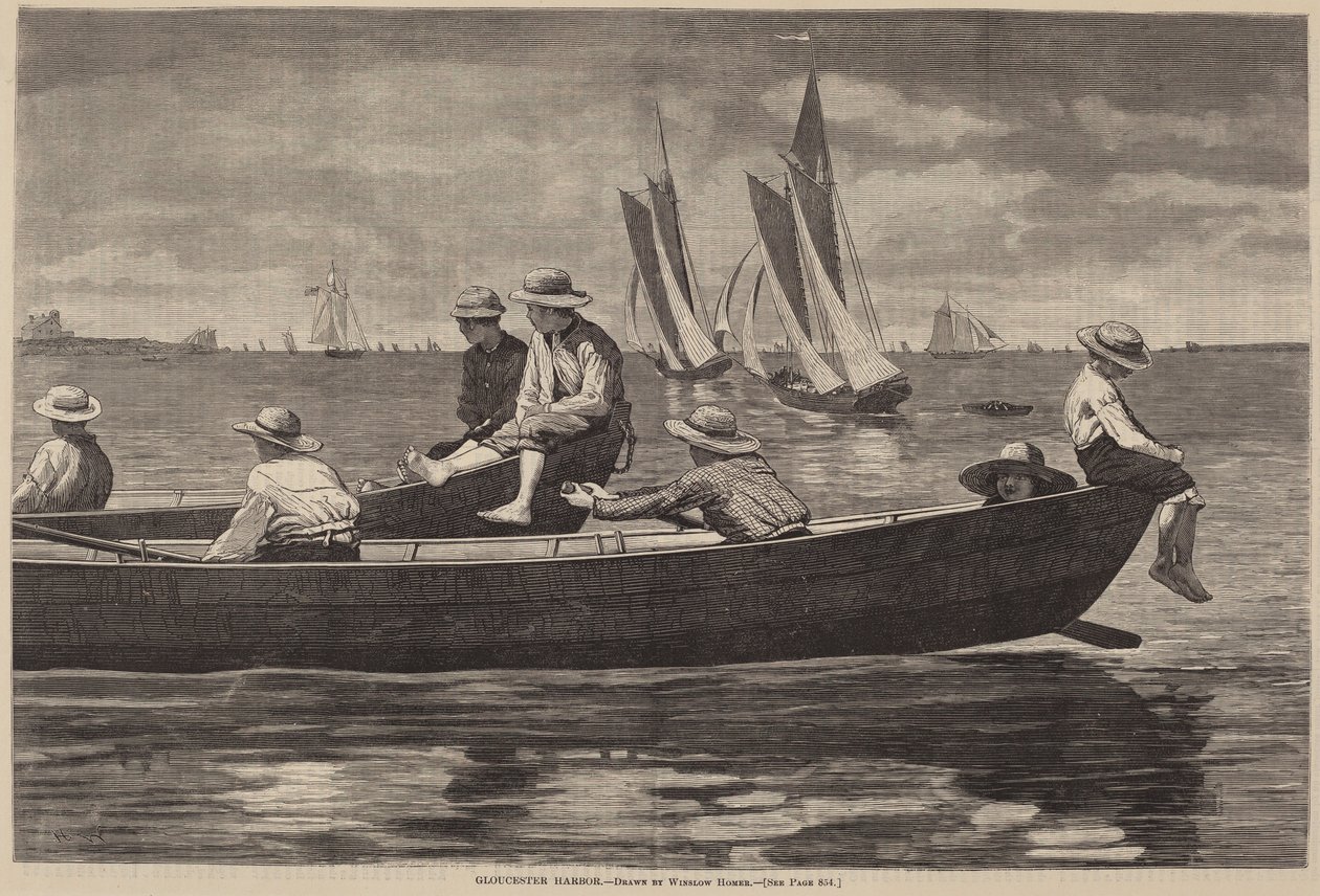 Gloucester kikötője alkotó: after Winslow Homer