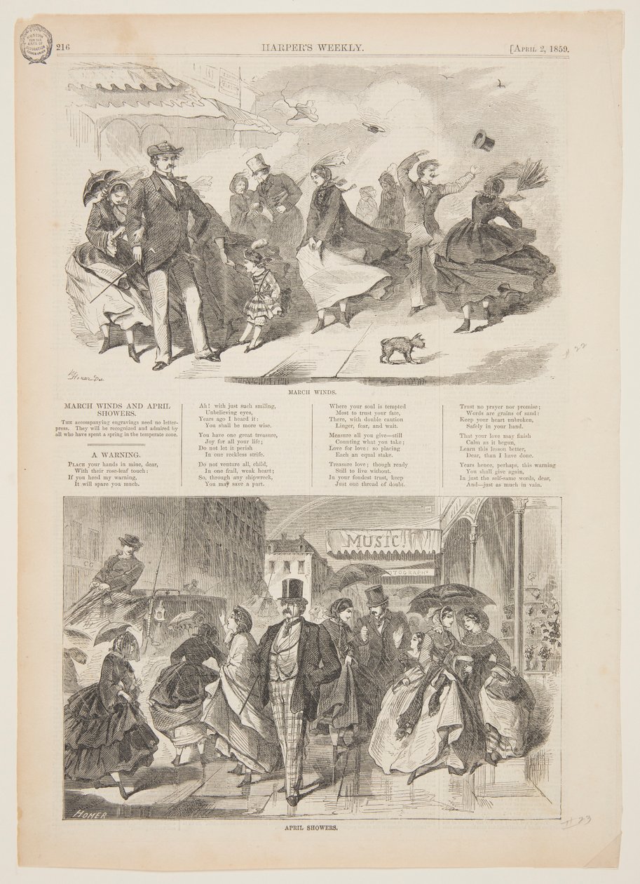 Márciusi szél és áprilisi zápor alkotó: after Winslow Homer