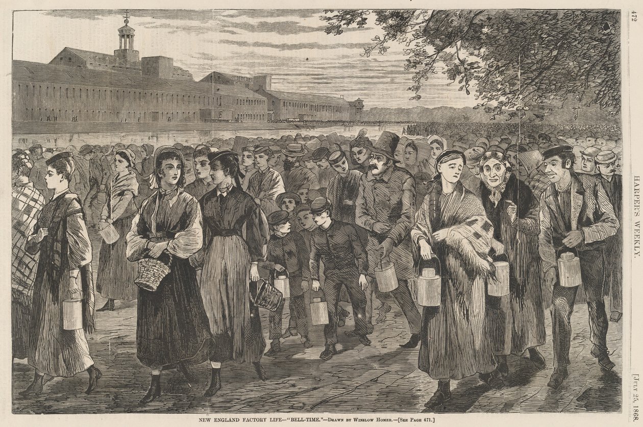 New England Factory Life – Bell-Time alkotó: Winslow Homer