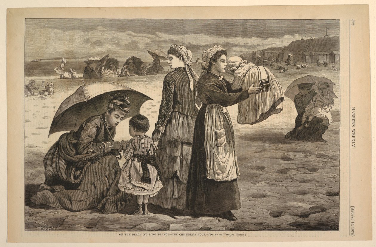 A strandon a Long Branch-ben – A Gyermekóra alkotó: after Winslow Homer