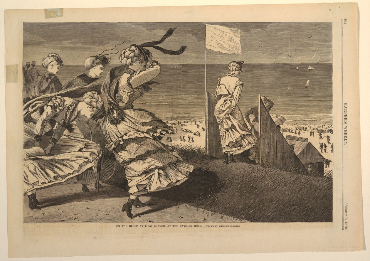 "A blöffön Long Branchnél, a fürdőórában" alkotó: after Winslow Homer
