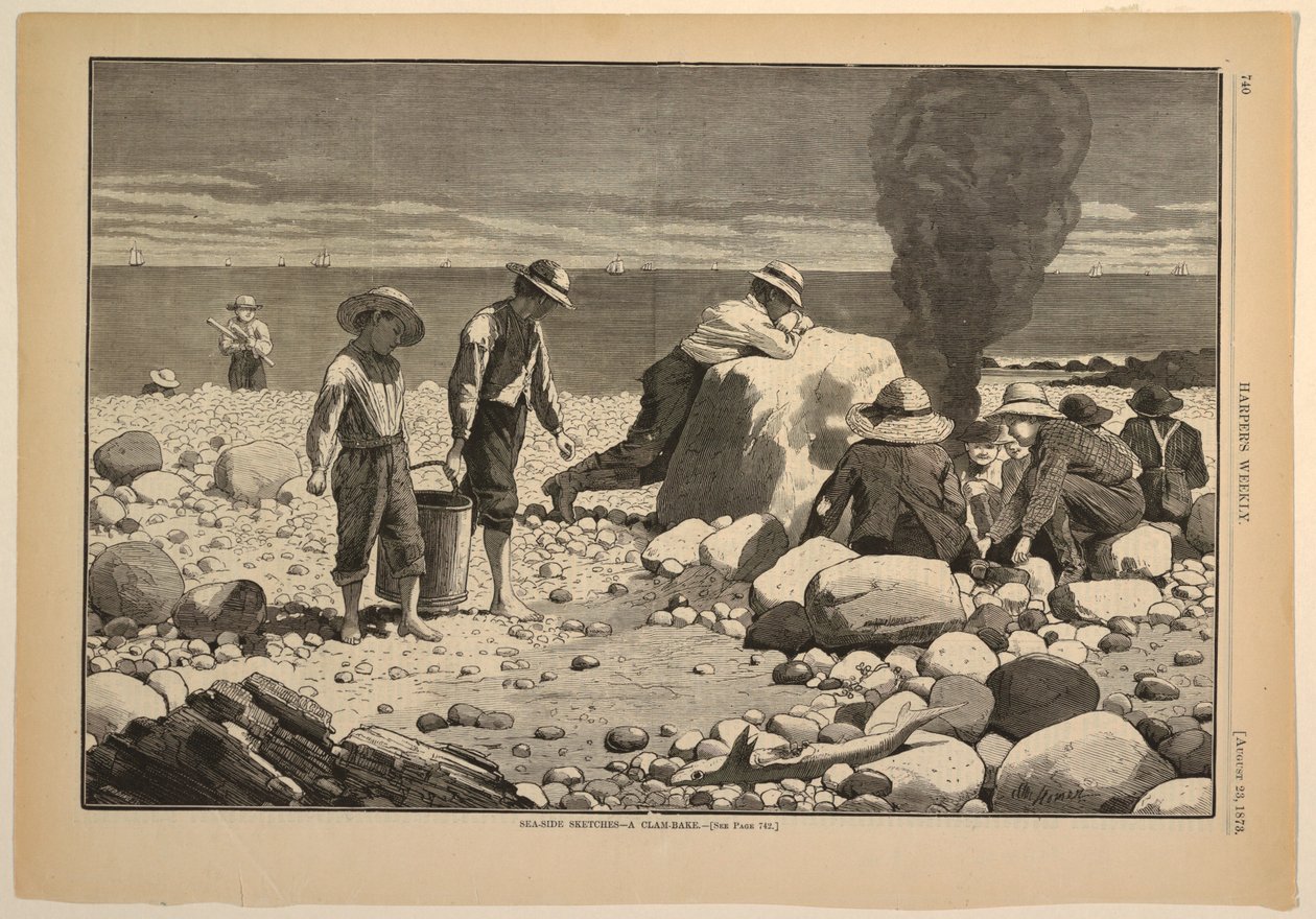Tengerparti vázlatok – Kagylósütés alkotó: after Winslow Homer