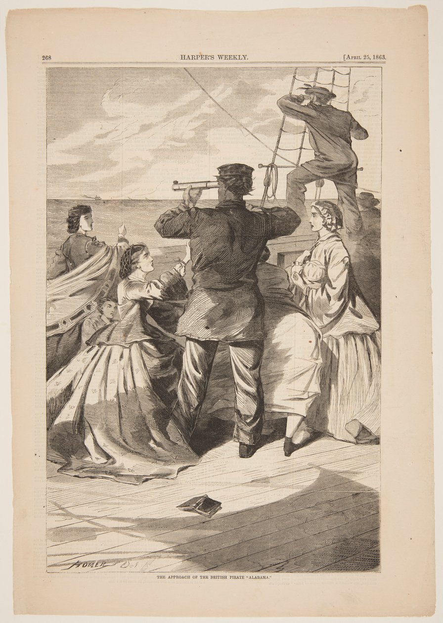 Az "Alabama" brit kalóz megközelítése alkotó: after Winslow Homer
