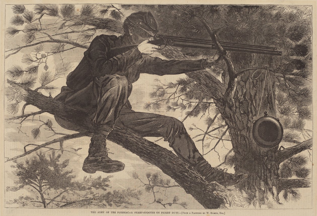 The Army of the Potomac – Egy éles lövöldözős hadjáratban alkotó: after Winslow Homer