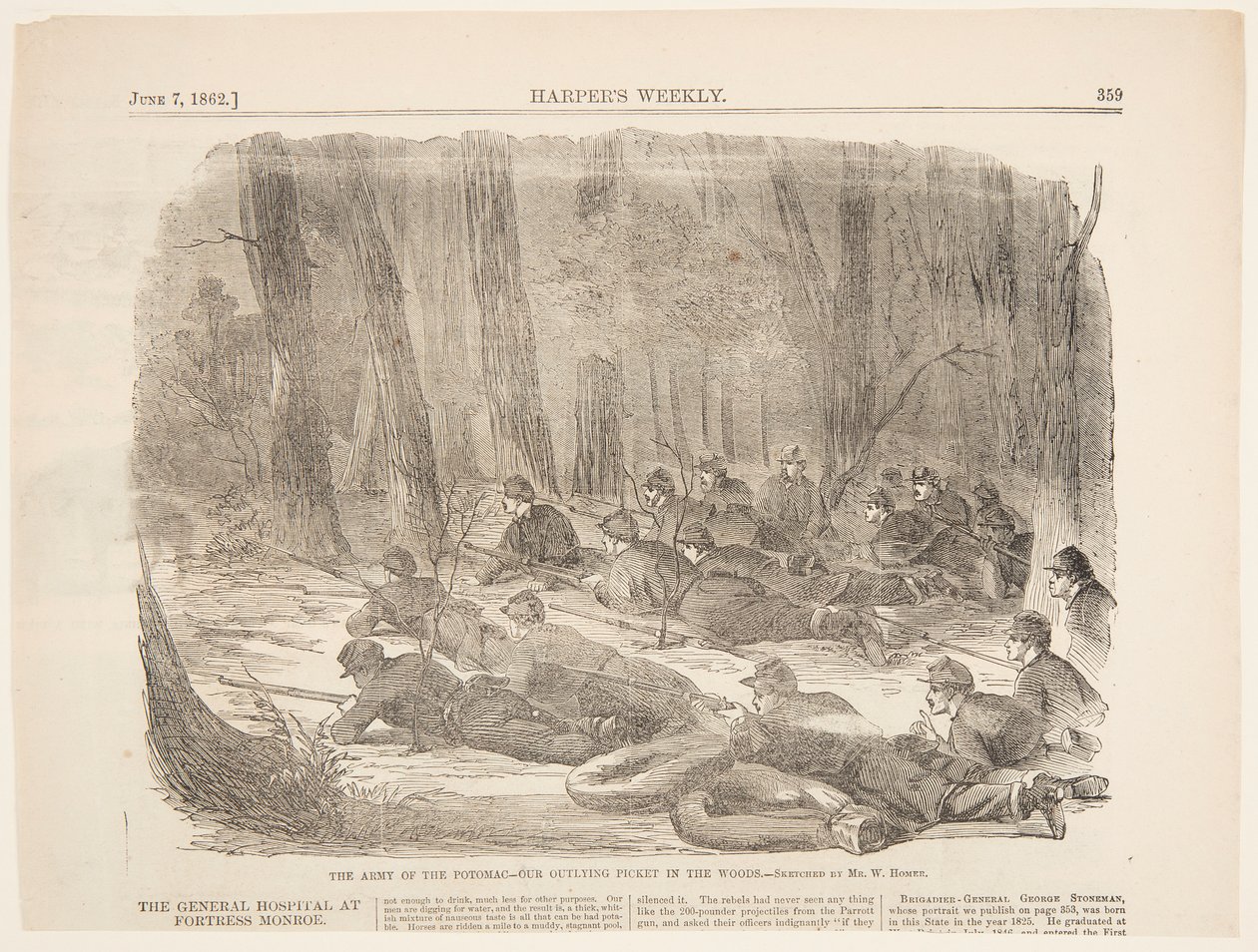 A Potomac serege – Külső sárkányunk az erdőben alkotó: after Winslow Homer