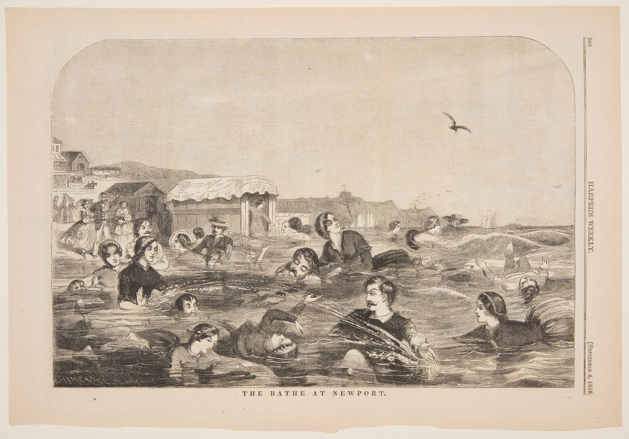 A fürdő Newportban alkotó: after Winslow Homer