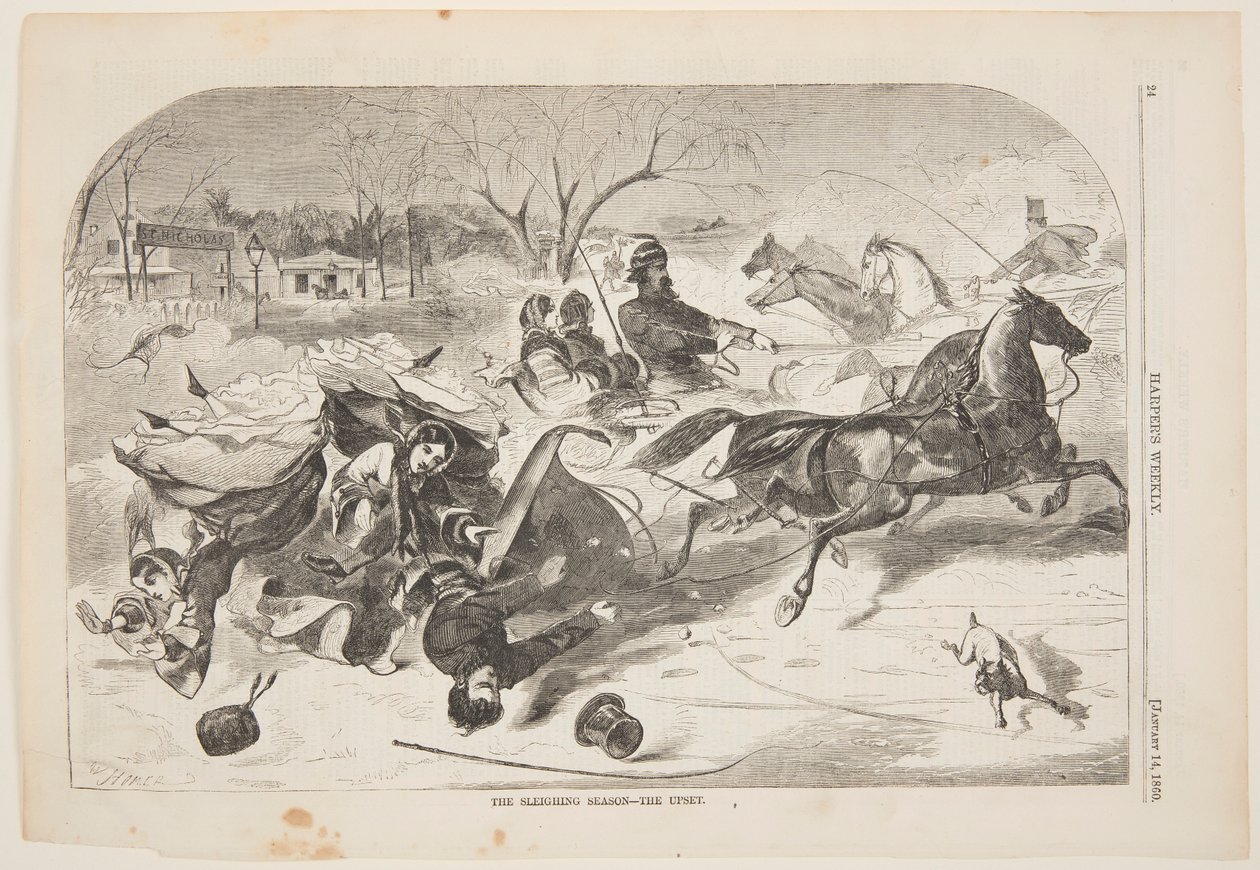 A szánkószezon – A felfordulás alkotó: after Winslow Homer