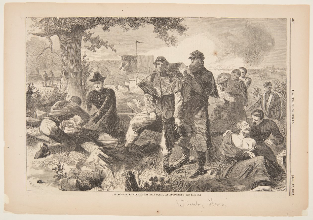 A sebész hátul dolgozik eljegyzés közben alkotó: Winslow Homer