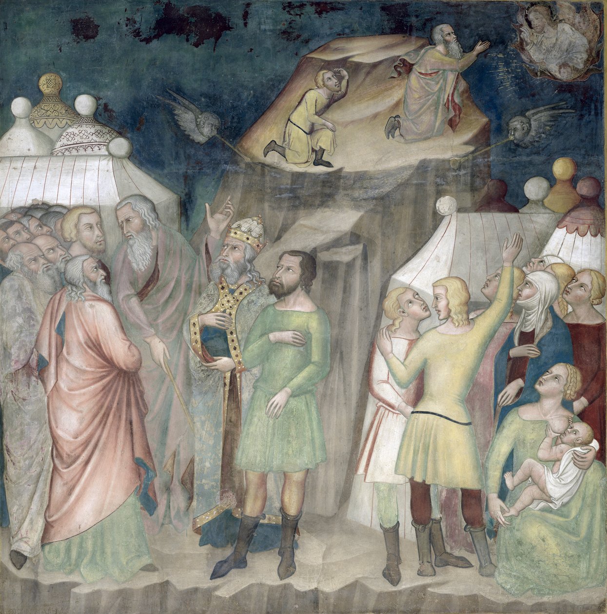Mózes a Sínai hegyen, 1356-67 alkotó: also Manfredi de Battilori Bartolo di Fredi