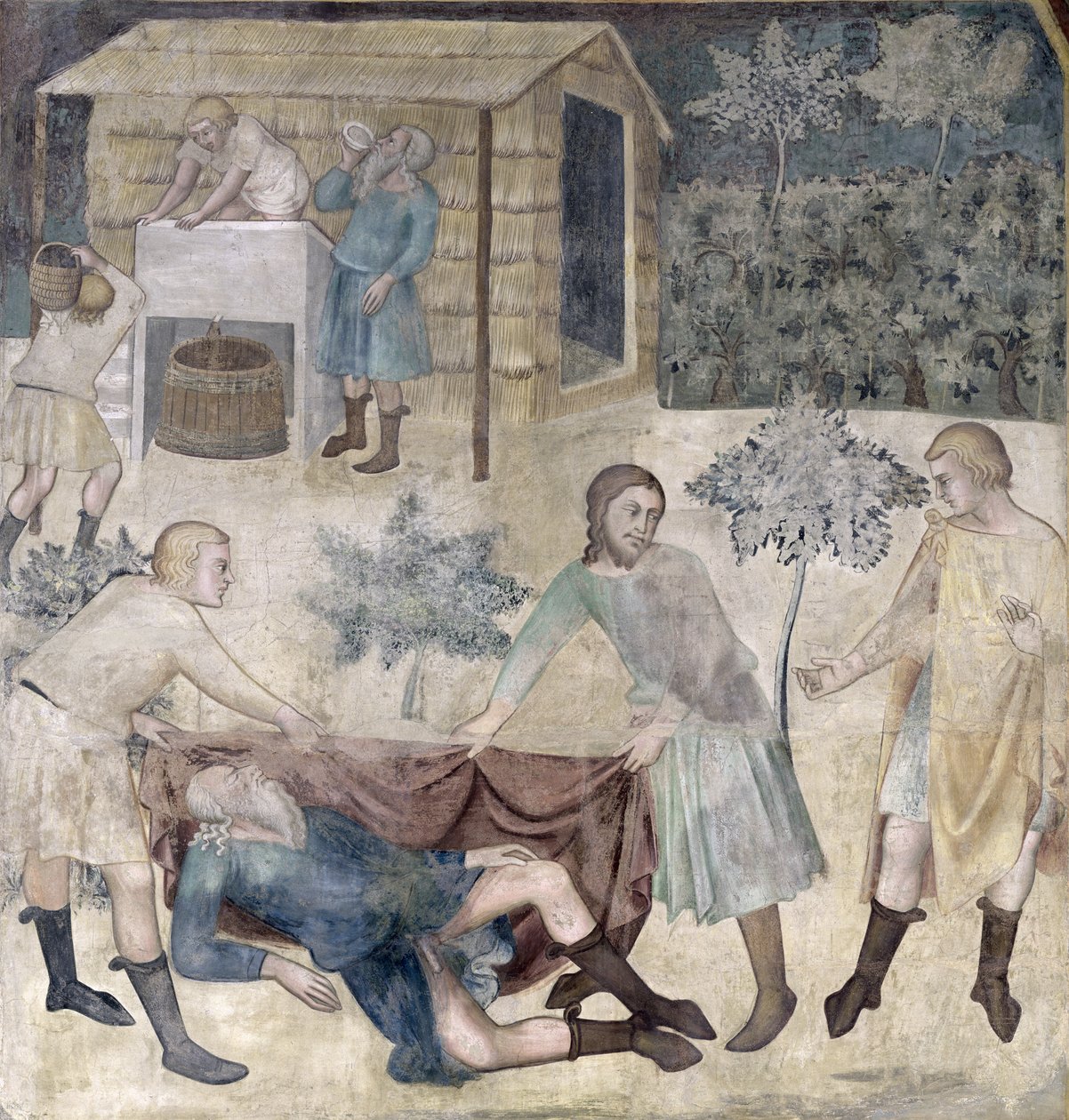 Noé részegsége, 1356-67 alkotó: also Manfredi de Battilori Bartolo di Fredi