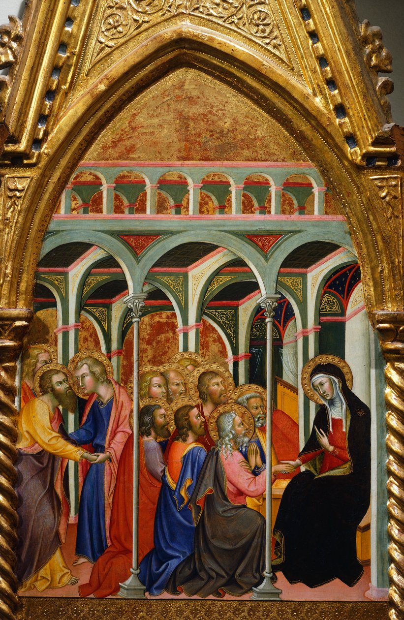 Oltárkép Szűz: Mária búcsúja az apostoloktól, Bartolo di Fredi (1330-1410) alkotó: also Manfredi de Battilori Bartolo di Fredi