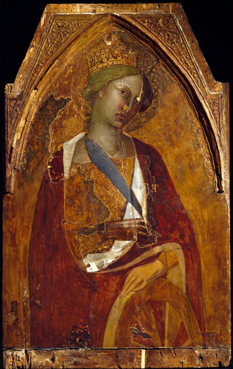 Alexandriai Szent Katalin Bartolo di Fredi (kb. 1330-1410) festménye 1390 Méret: 83x52,5 cm Assisi, A San Francesco-bazilika kincstárának múzeuma. Perkins College alkotó: also Manfredi de Battilori Bartolo di Fredi