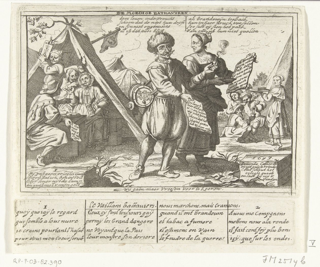 A bátor batáviaiak, 1673 The Brave Bathaviers / Le Vaillans battaviers (cím a tárgyon) Hat francia rajzfilm a hollandokról 1673-ból (sorozat címe) alkotó: anonymous (possibly)