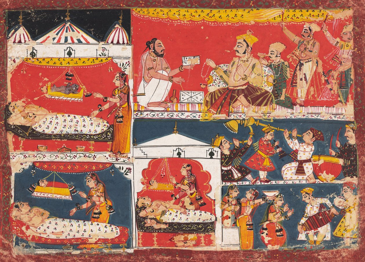 Ayodhya ünnepli Rama és testvérei születését alkotó: anonymous 