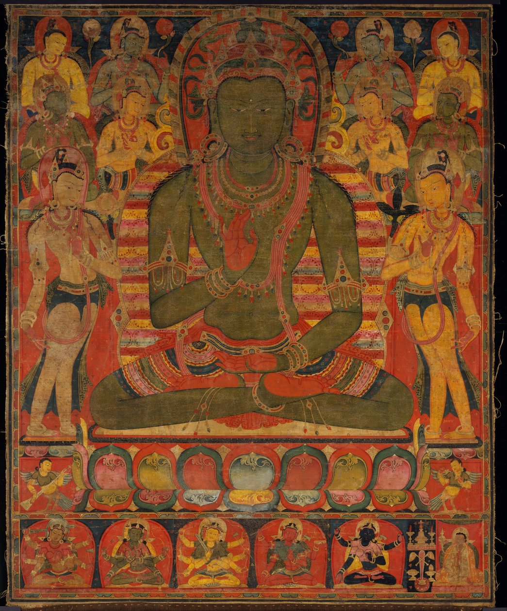 Buddha Amoghasiddhi és nyolc bódhiszattva alkotó: anonymous 