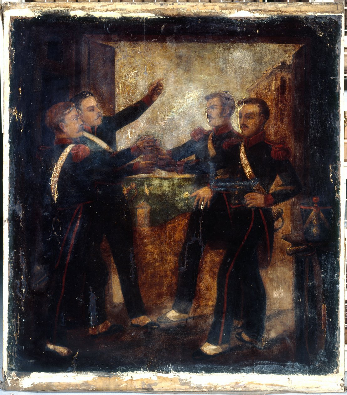 Francia: Aux quatre sergents de La Rochelle. A fogadós jele. 3, boulevard Beaumarchais, 4. kerület, Párizs. alkotó: anonymous 
