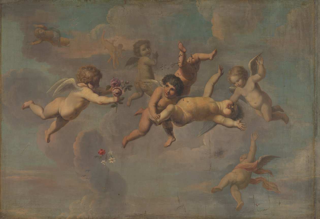 Tumbling Putti virágokkal alkotó: anonymous 