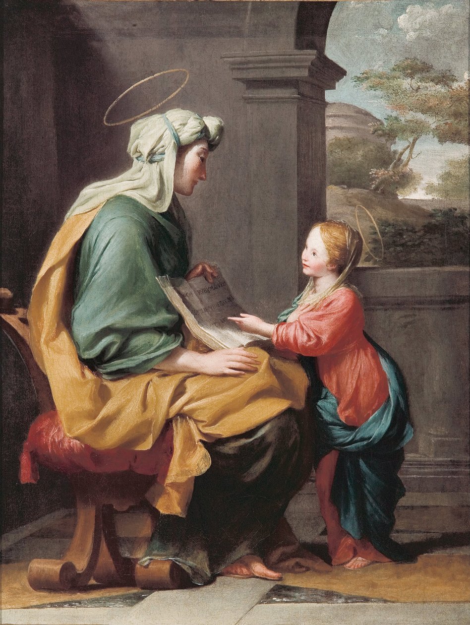 Szűz Mária nevelése alkotó: Giovanni Francesco Romanelli