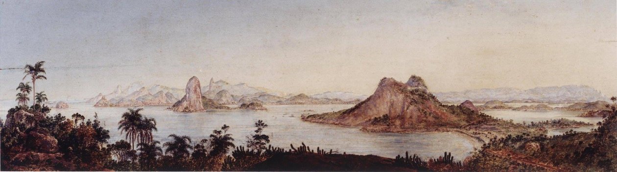 Kilátás a Rio de Janeiros -öböl bejáratára alkotó: Nicola Antonio Facchinetti