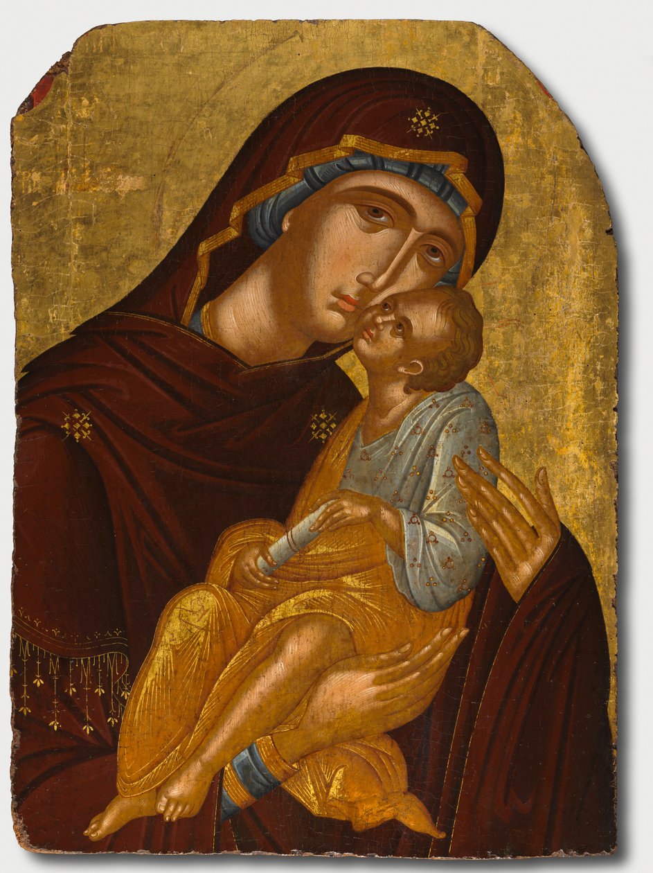 Isten Anyja és a Kisded Krisztus ikonja (Szűz Eleousa) alkotó: attributed to Angelos Akotantos (Greek, d. 1450)