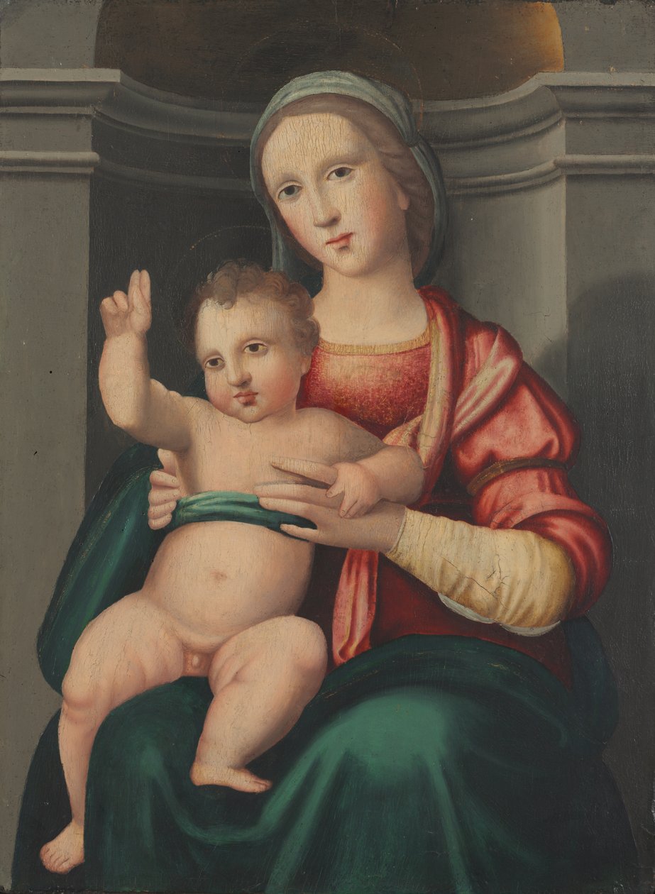 Madonna és gyermeke egy fülkében alkotó: attributed to Antonio del Ceraiolo