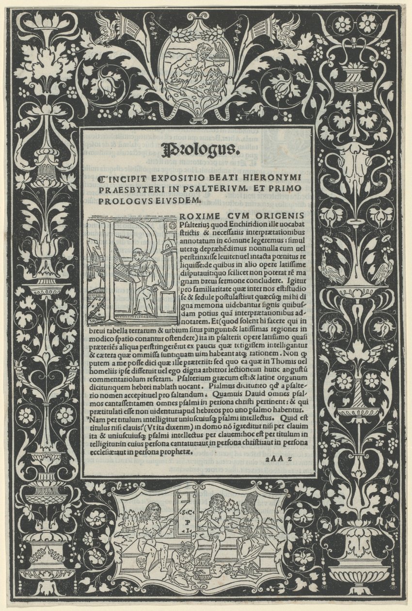 Fehér vonalú szegély két kartonnal: "Egy szatír feláldoz egy kost" és "Herkules választása" alkotó: attributed to Benedetto Bordon