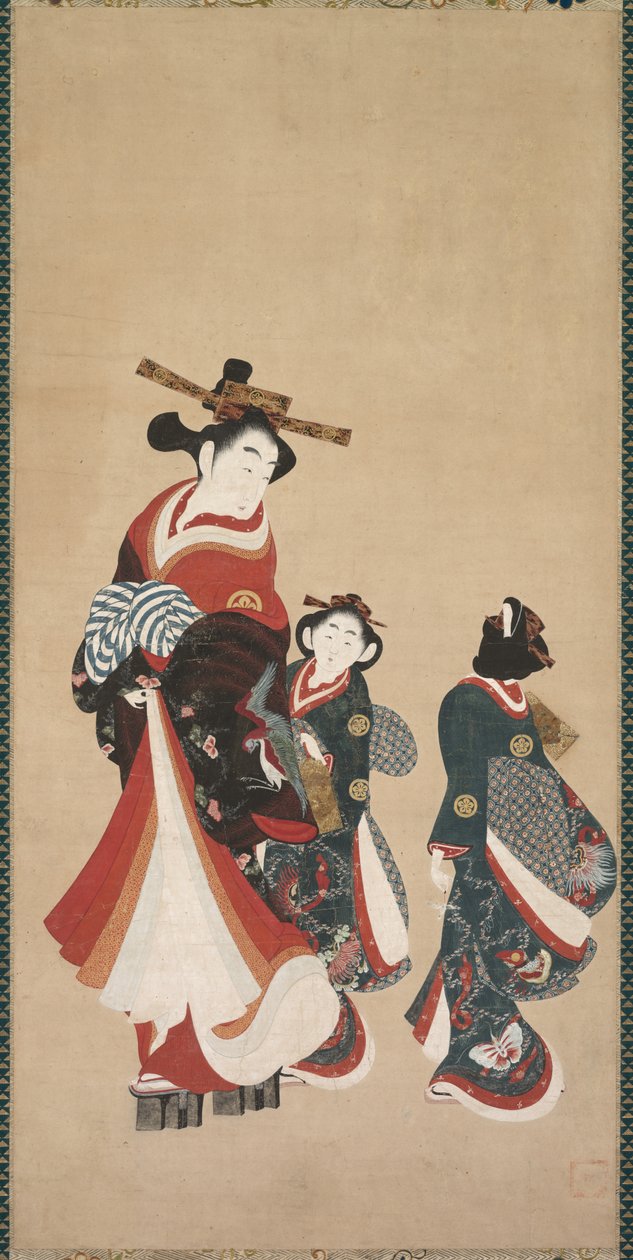 udvarhölgy és kísérők alkotó: attributed to Engetsudō