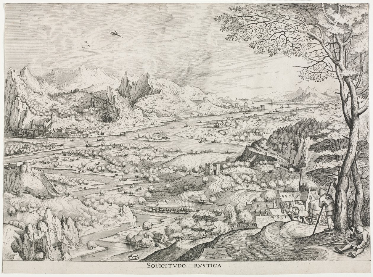 A nagy tájak: Vidéki Solicitus alkotó: attributed to Jan van Doetechum