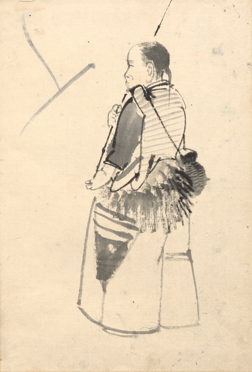 Táncos halászjelmezben alkotó: attributed to Kono Bairei