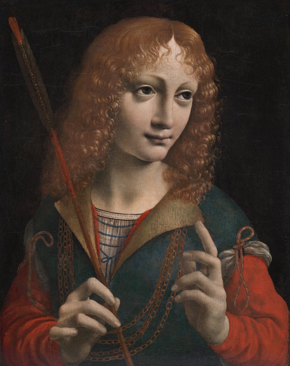 Egy fiatal portréja Szent Sebestyénként alkotó: attributed to Marco d