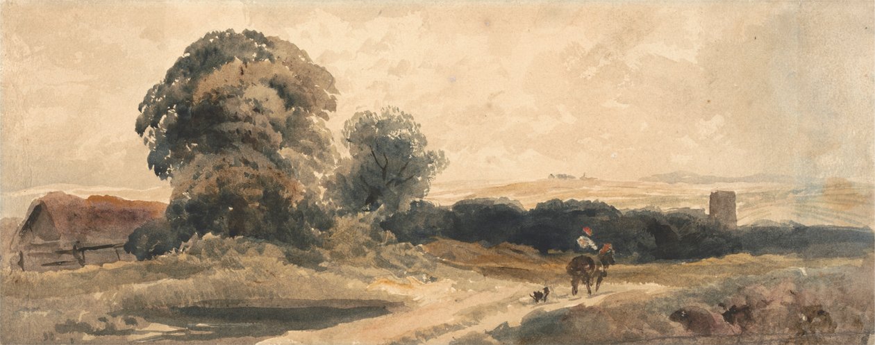 Vidéki út lovas utazóval alkotó: attributed to Peter DeWint