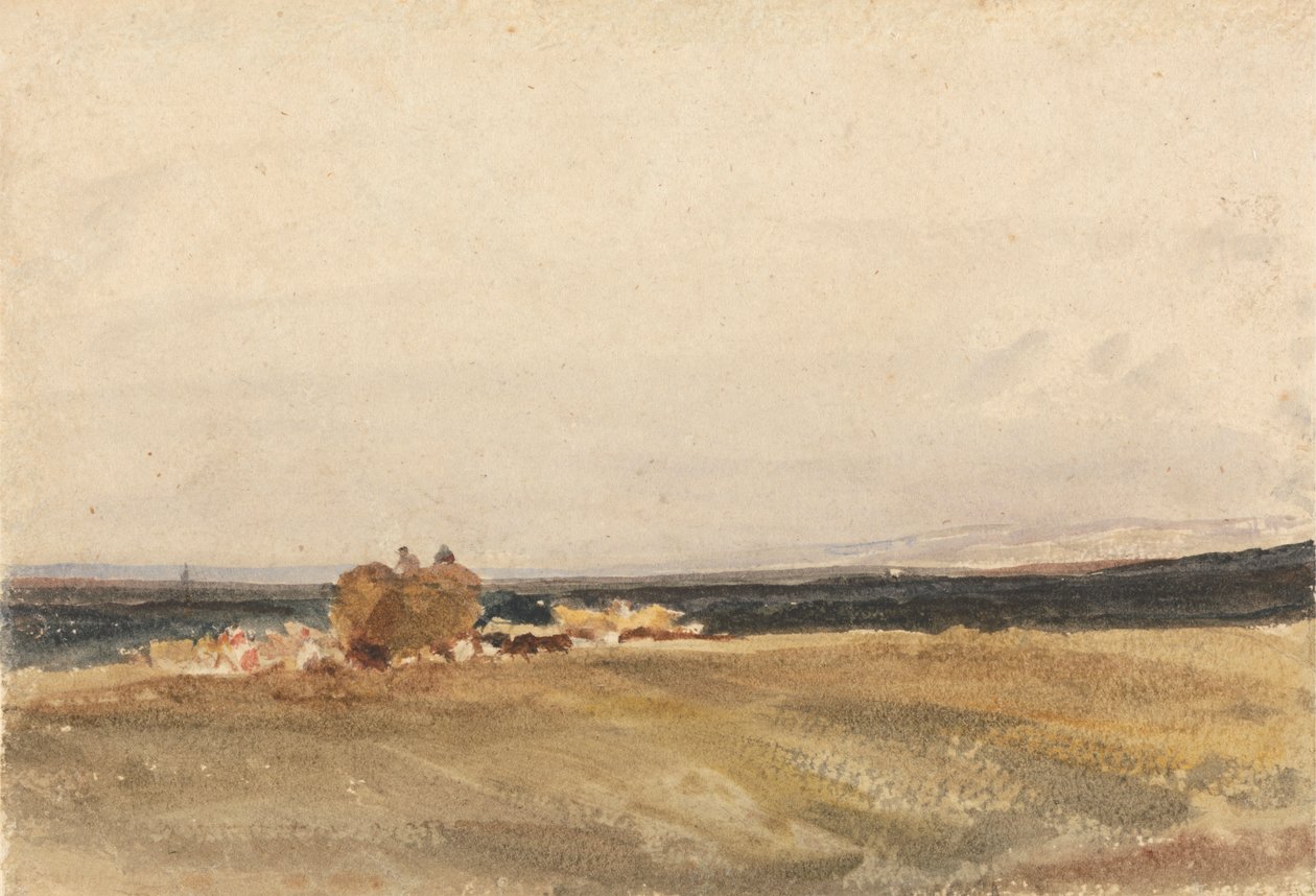 Szénakocsi nyílt tájon alkotó: attributed to Peter DeWint