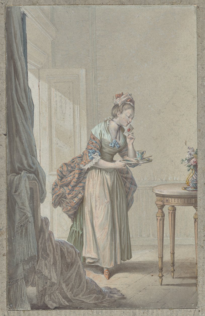 Nő egy levéllel alkotó: attributed to Sigmond Freudeberg