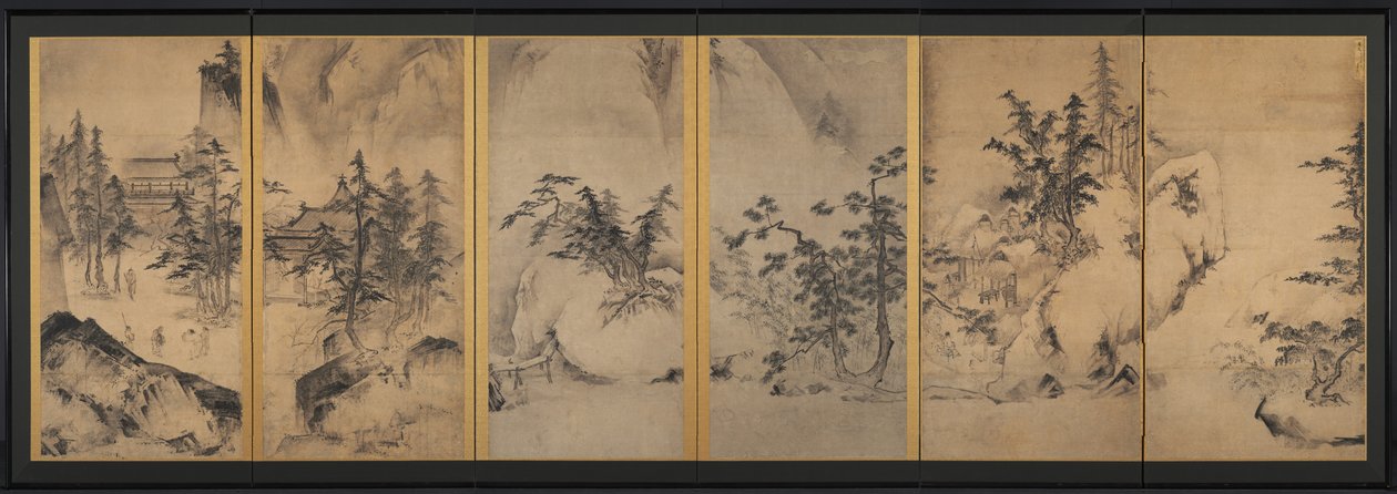 Téli és tavaszi táj alkotó: attributed to Tenshō Shūbun
