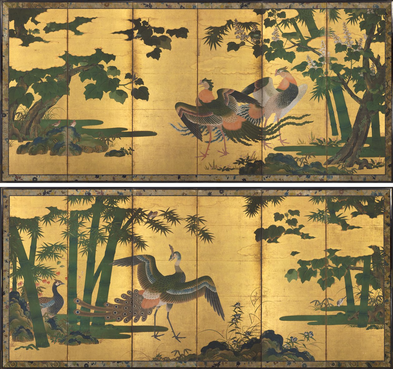 Páva és Főnixek alkotó: attributed to Tosa Mitsuyoshi