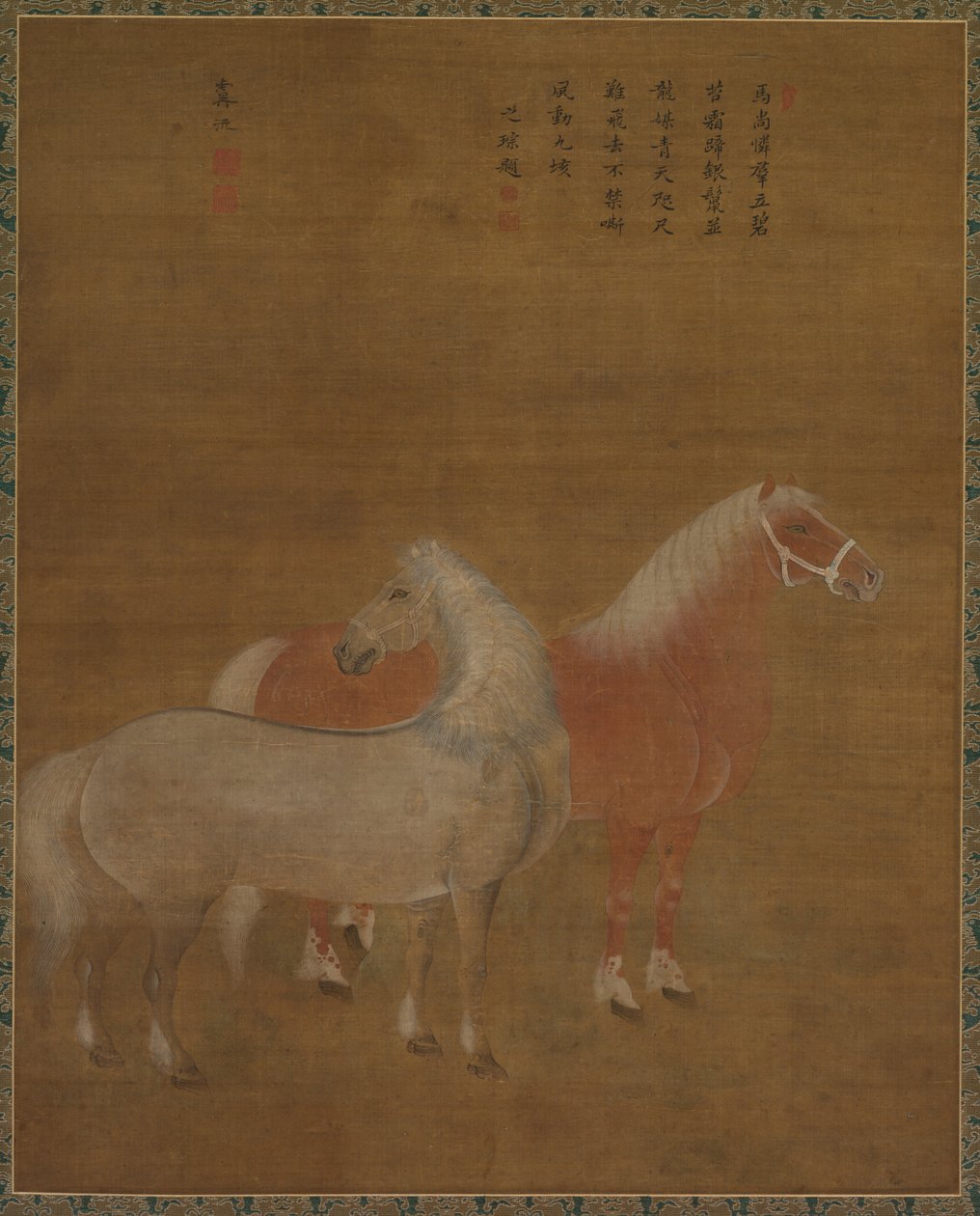 Két ló alkotó: attributed to Yu Yuan