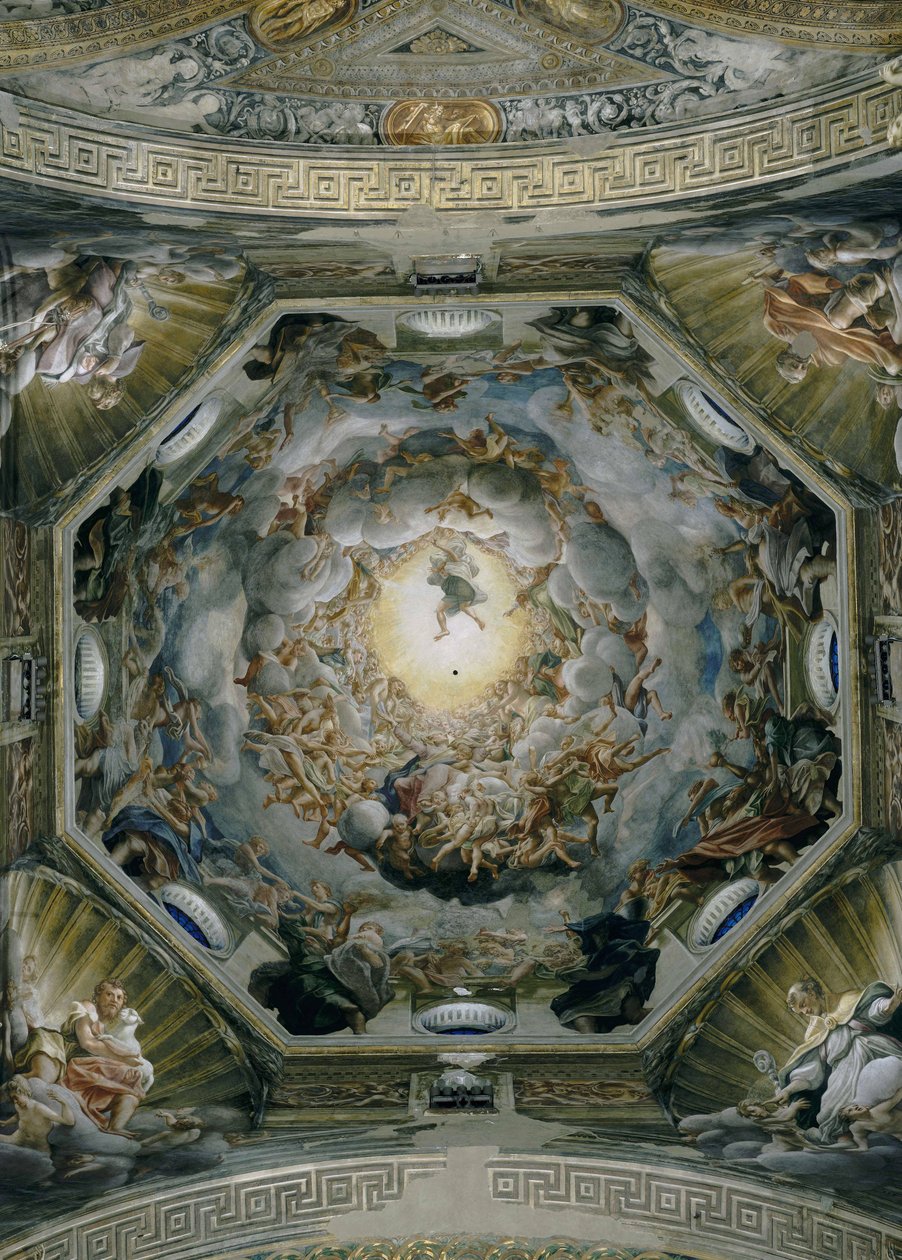 Szűz mennybemenetele, a kupola mennyezetéről, 1526-30 alkotó: Antonio da Correggio