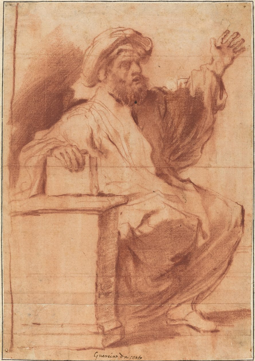 Ülő próféta alkotó: called Guercino Follower of Giovanni Francesco Barbieri