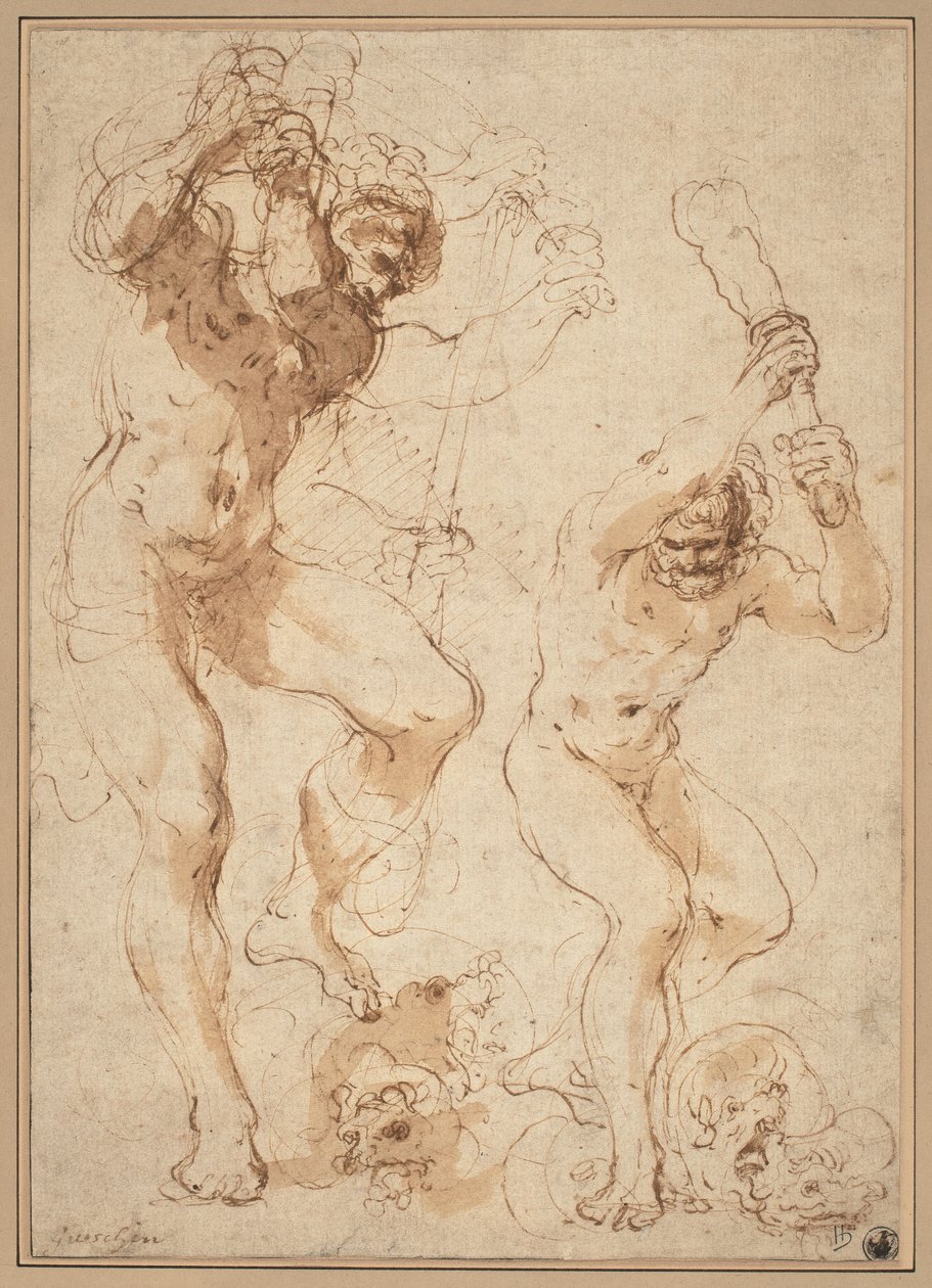 Herkules megöli a hidrát alkotó: called Guercino Giovanni Francesco Barbieri