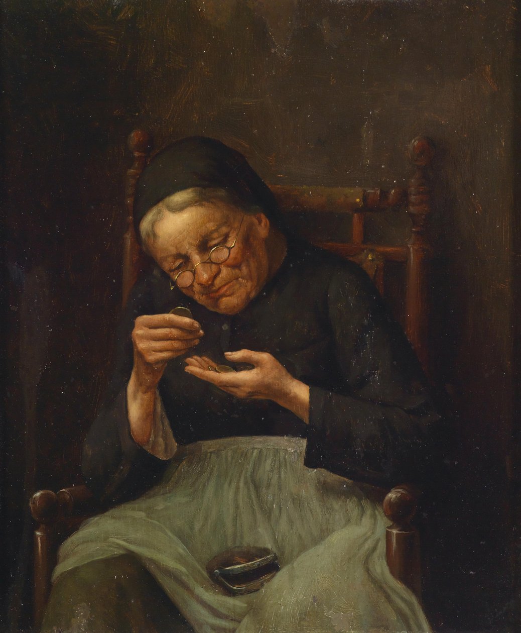 Pénzszámláló anya alkotó: circle of Johann Georg Meyer