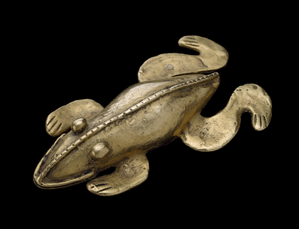 Mérgező béka figurája, i.sz. 200-1600 (arany) alkotó: civilization Quimbaya