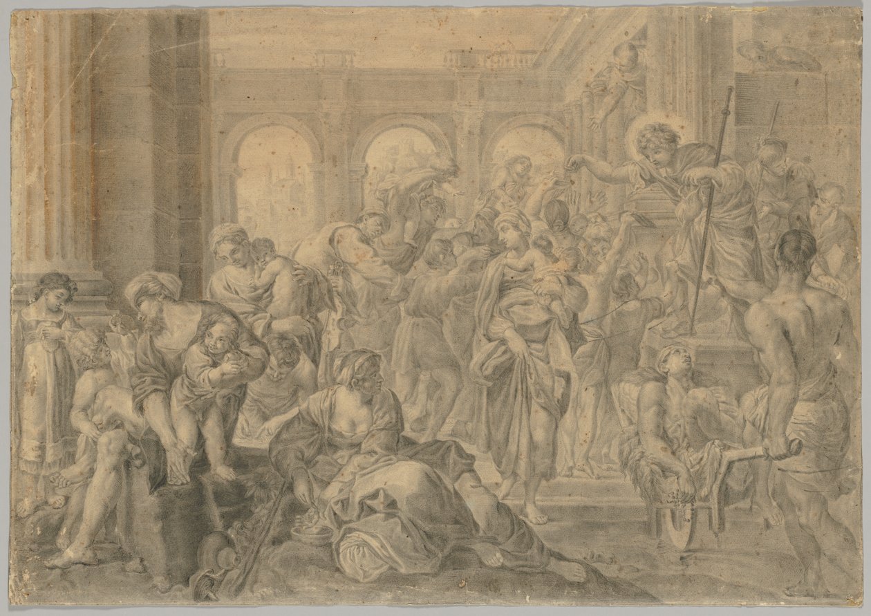Annibale Carracci Szent Rókus alamizsnát adományozó könyvének másolata alkotó: copy after Annibale Carracci